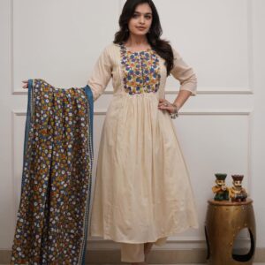 Kalamkari Grace Pure Cotton Suit Set