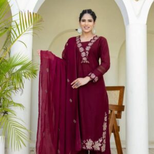 Ruby Grace Embroidered Cotton Suit Set