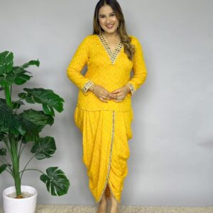 Sunshine Bandhani Dhoti Co-Ord Set