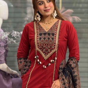 Ruby Royale Handwork Suit Set