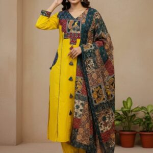 Sunlit Kalamkari Charm Suit Set