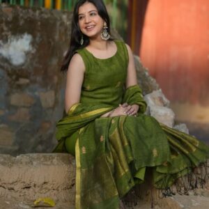 Emerald Grace Linen Suit Set