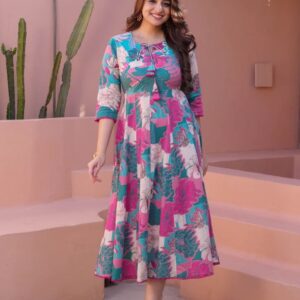 ✨ Floral Muslin Midi Dress