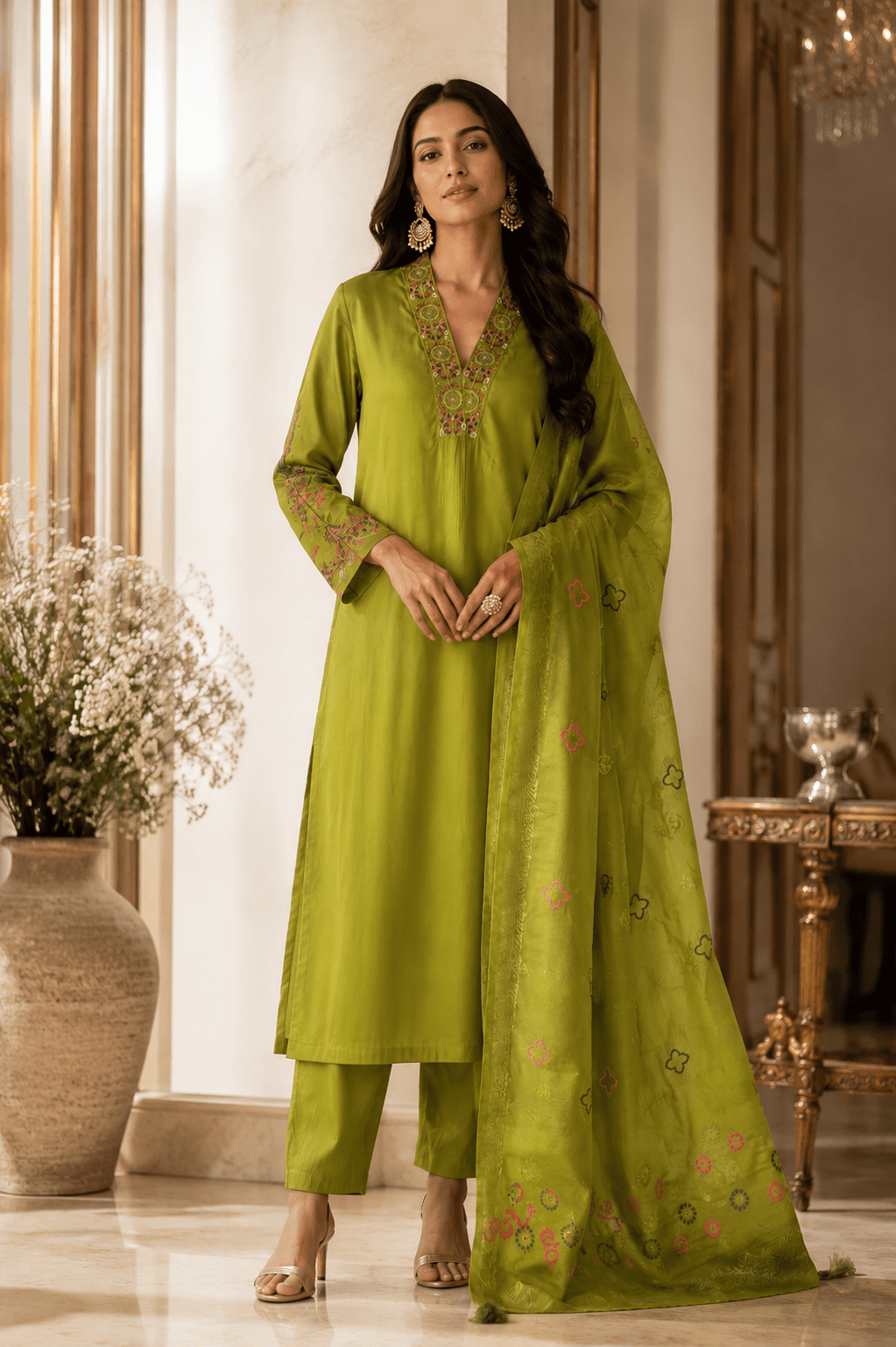 ✨ Olive Grace Embroidered Kurta Set ✨ - Image 6