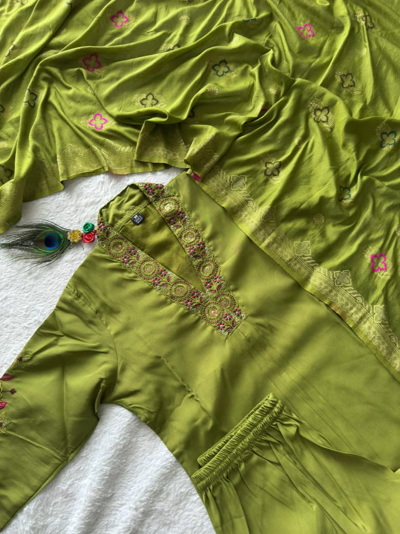 ✨ Olive Grace Embroidered Kurta Set ✨ - Image 7
